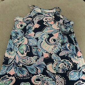 Lilly Pulitzer girls halter dress in high tide